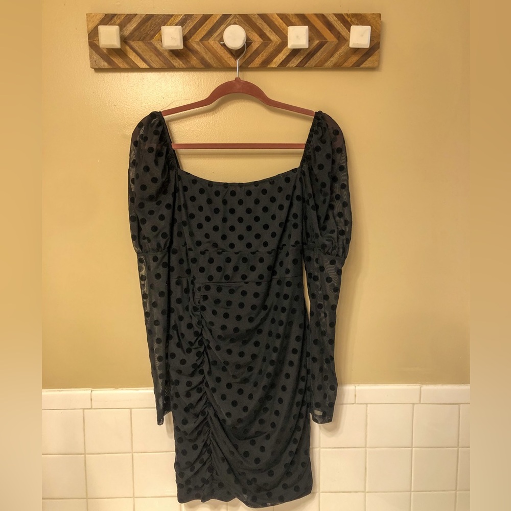 Black polka dolt dress